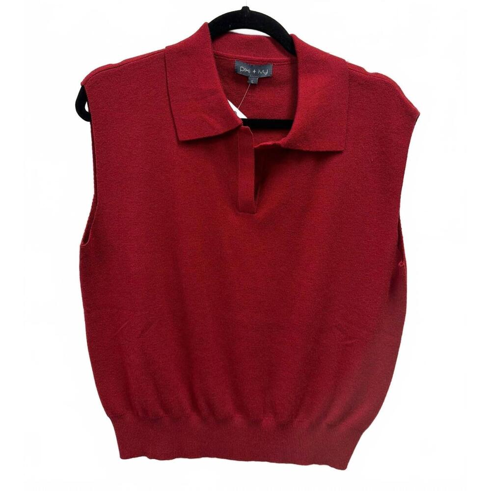 NEW PIXI + IVY women's khor sweater blouse in burgundy